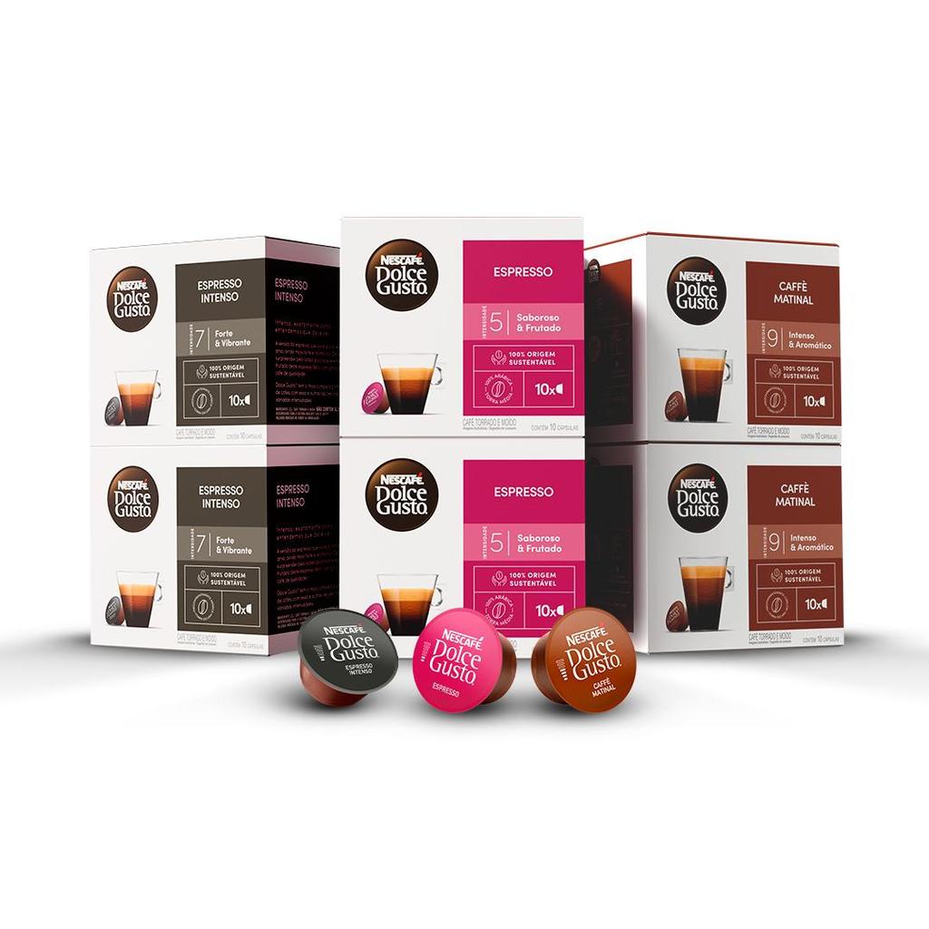Kit Dolce Gusto Clássicos Da Manhã - 60 Cápsulas - Espresso, Espresso Intenso e Matinal em Oferta na Shopee