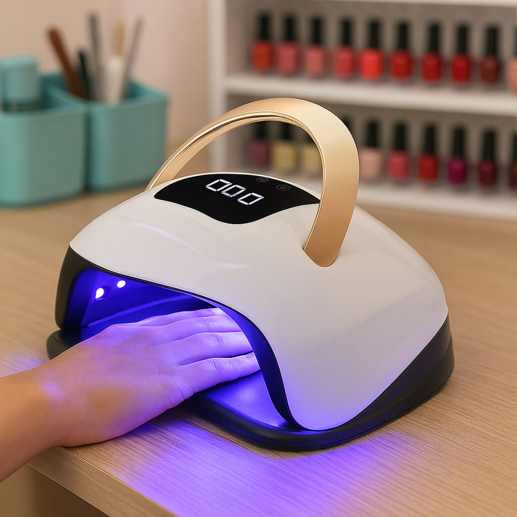 Secador de Unhas LED UV 168W com Sensor Automático e Suporte para Celular Secagem Rápida em Oferta na Shopee