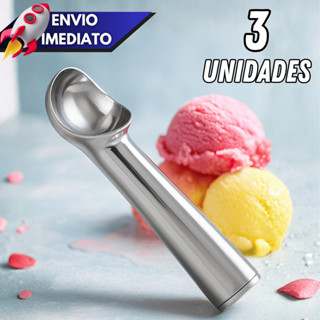 Kit 1/2/3 Colheres Pegador de Sorvete e Açaí Aço Inox Reforçada Profissional Atacado Sobremesas em Oferta na Shopee