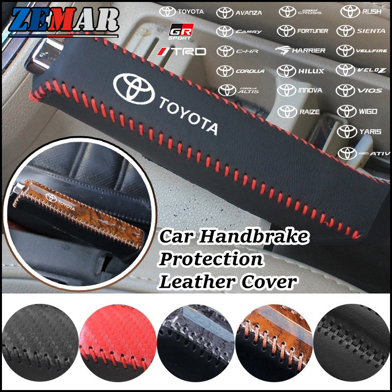 Capa Protetora Universal Para Freio De Mão De Carro Toyota De Couro Decorativa Acessórios Internos Corolla Cross Hilux E
