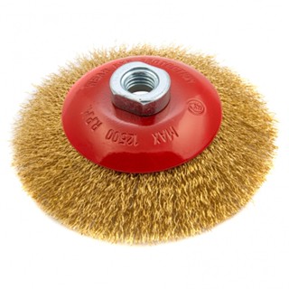 ESCOVA CIRCULAR ONDULADA ACO CARBONO ROSCA M14 125MM // MTX em Oferta na Shopee