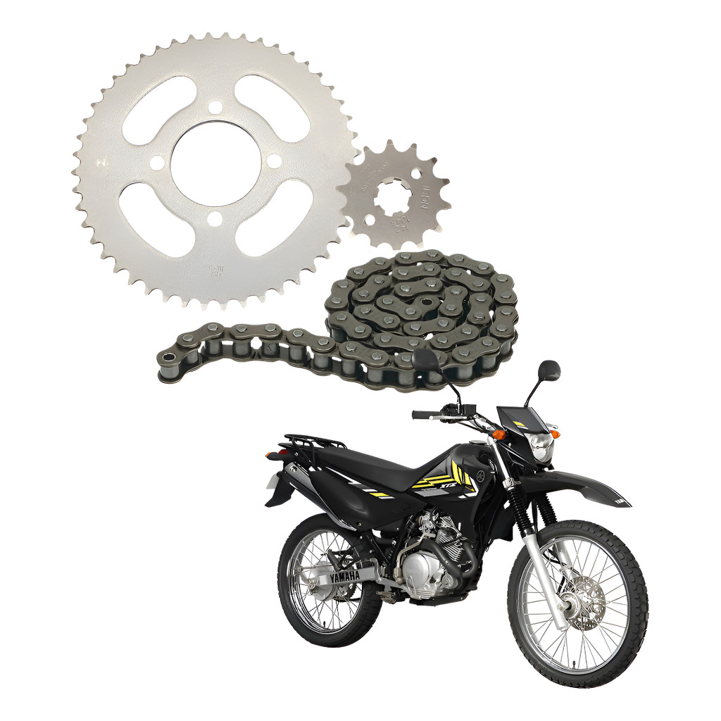 Kit Relação Tração Transmissão Xtz 125 2002 2003 2004 2005 2006 2007 2008 a 201