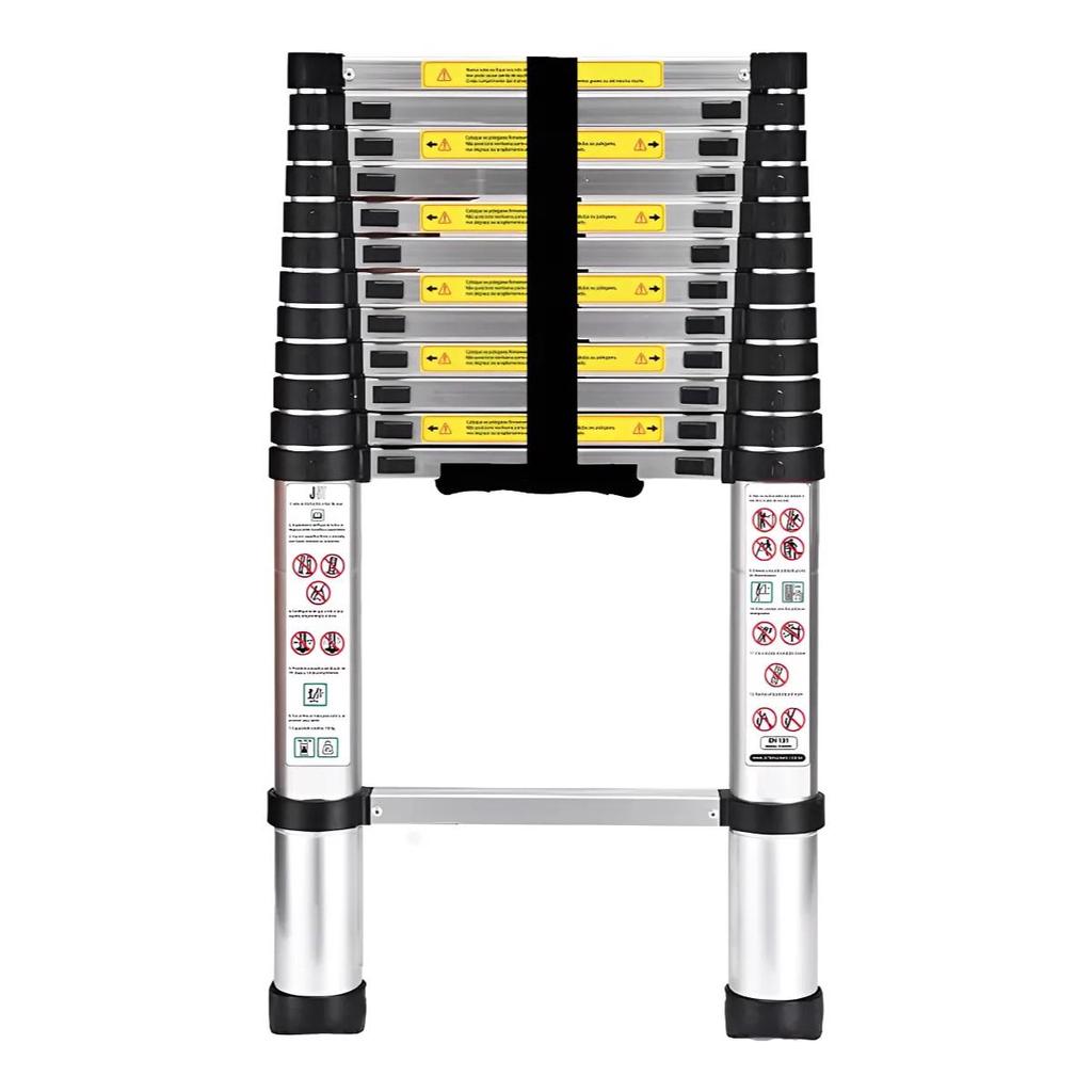 Escada Telescópica Inox 3,8m 13 Degraus Extensiva Profissional ETI380 JST