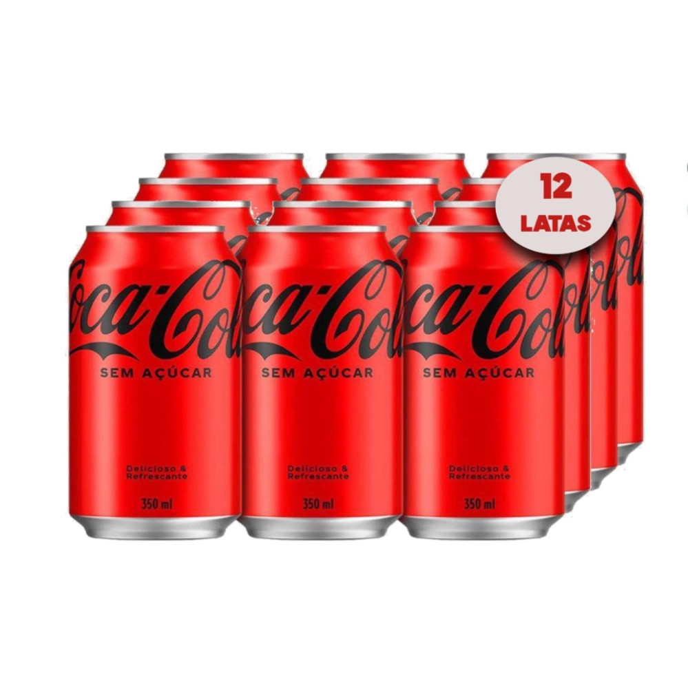 REFRIGERANTE COCA COLA ZERO LATA 350ML PACK 12 UNIDADES