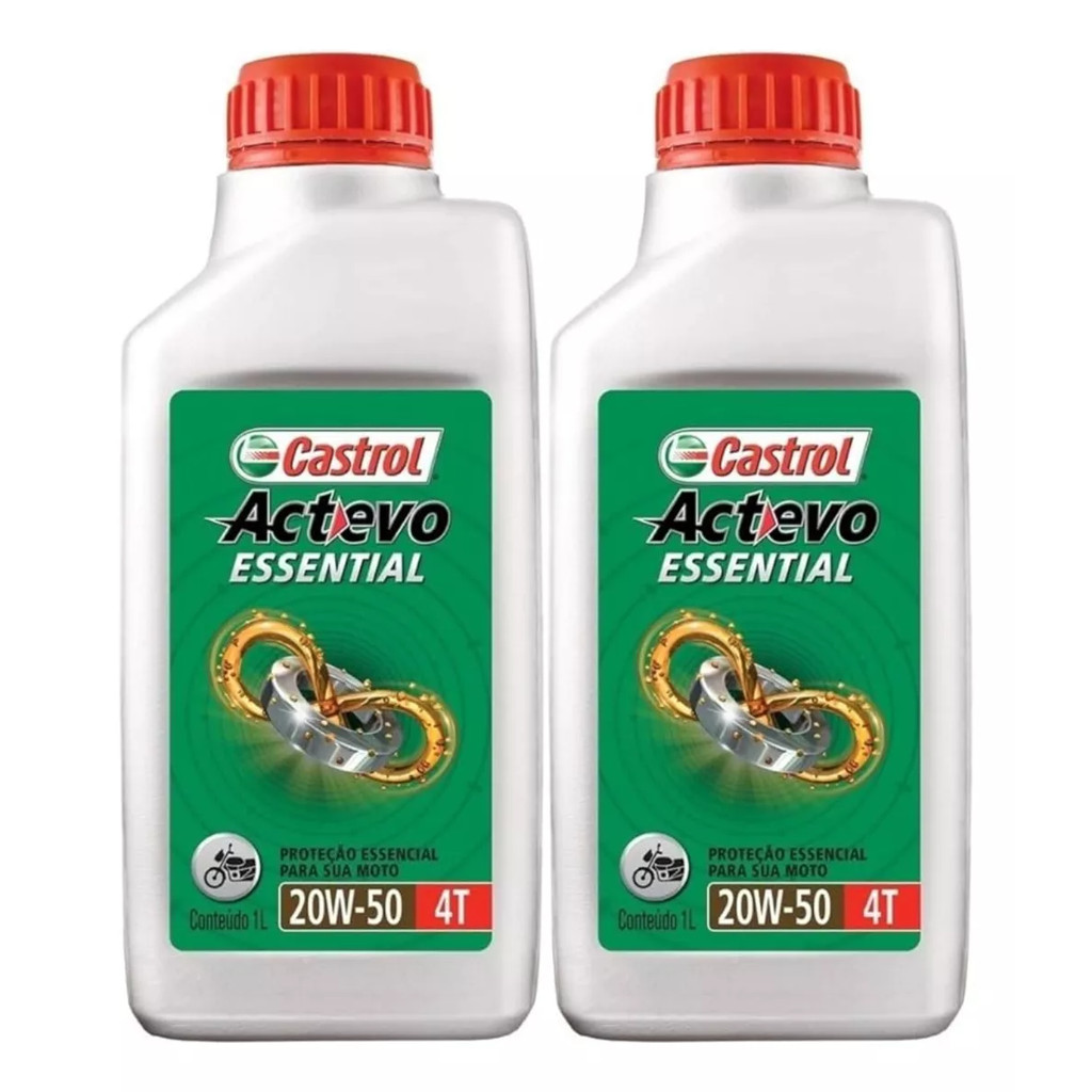 KIT 2 OLEO CASTROL ACTEVO ESSENTIAL 4T 20W50 em Oferta na Shopee