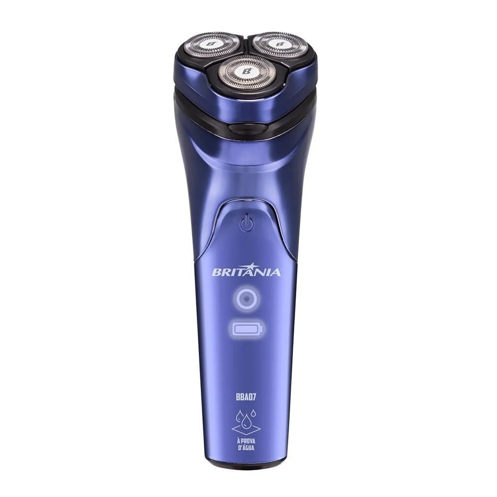 Barbeador Britânia BBA07 - A Prova D'água Cromado Azul, Bivolt