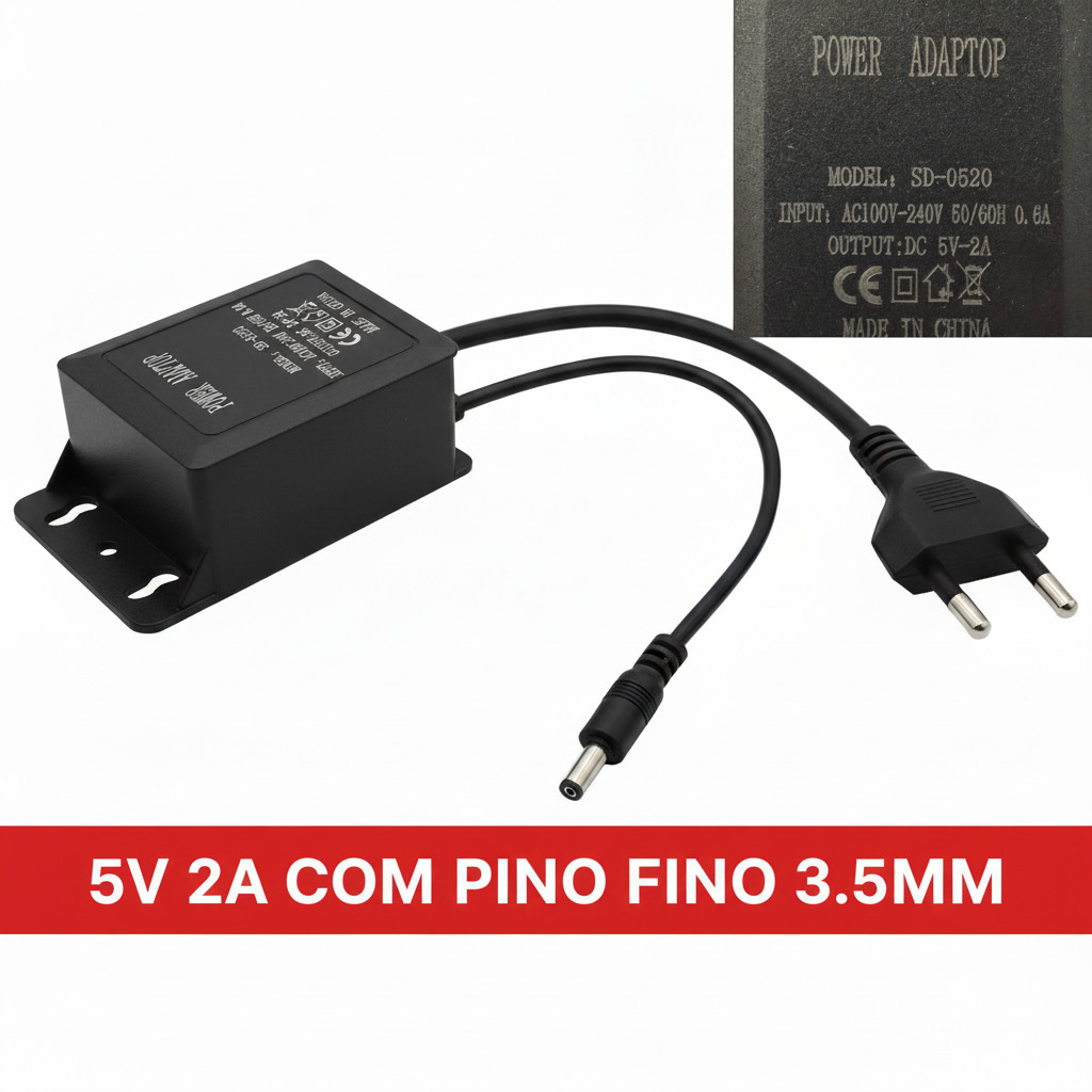 Fonte Camera wifi 5v-2a Pino Fino 3,5mm 110-220v Pra Camera Ip Speed Dome Pino Fino 3,5mm em Oferta na Shopee
