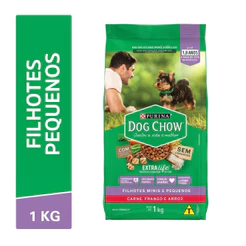 Ração Seca Nestlé Purina Dog Chow Extra Life Carne, Frango e Arroz Cães Filhotes Raças Minis e Pequenas - 1Kg