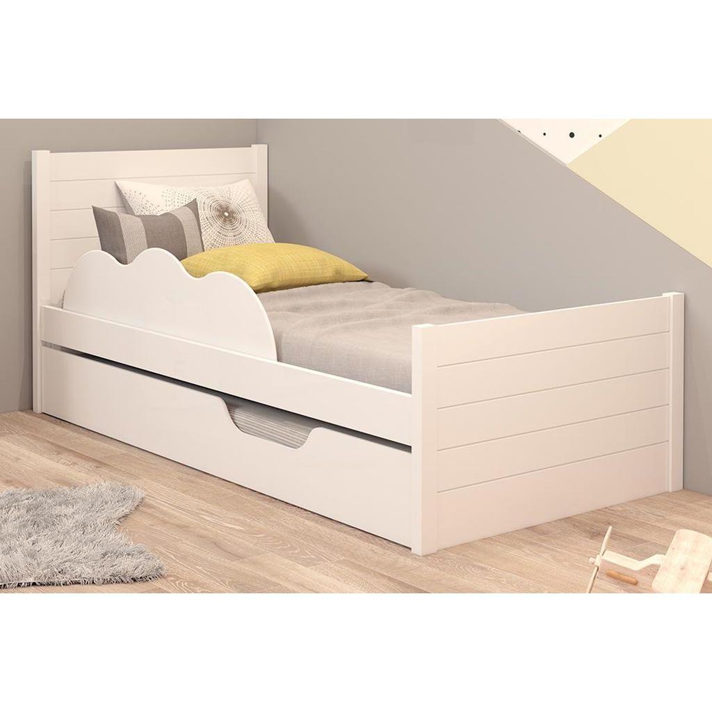 Cama Solteiro Elza c/Auxiliar Branco - Cimol em Oferta na Shopee