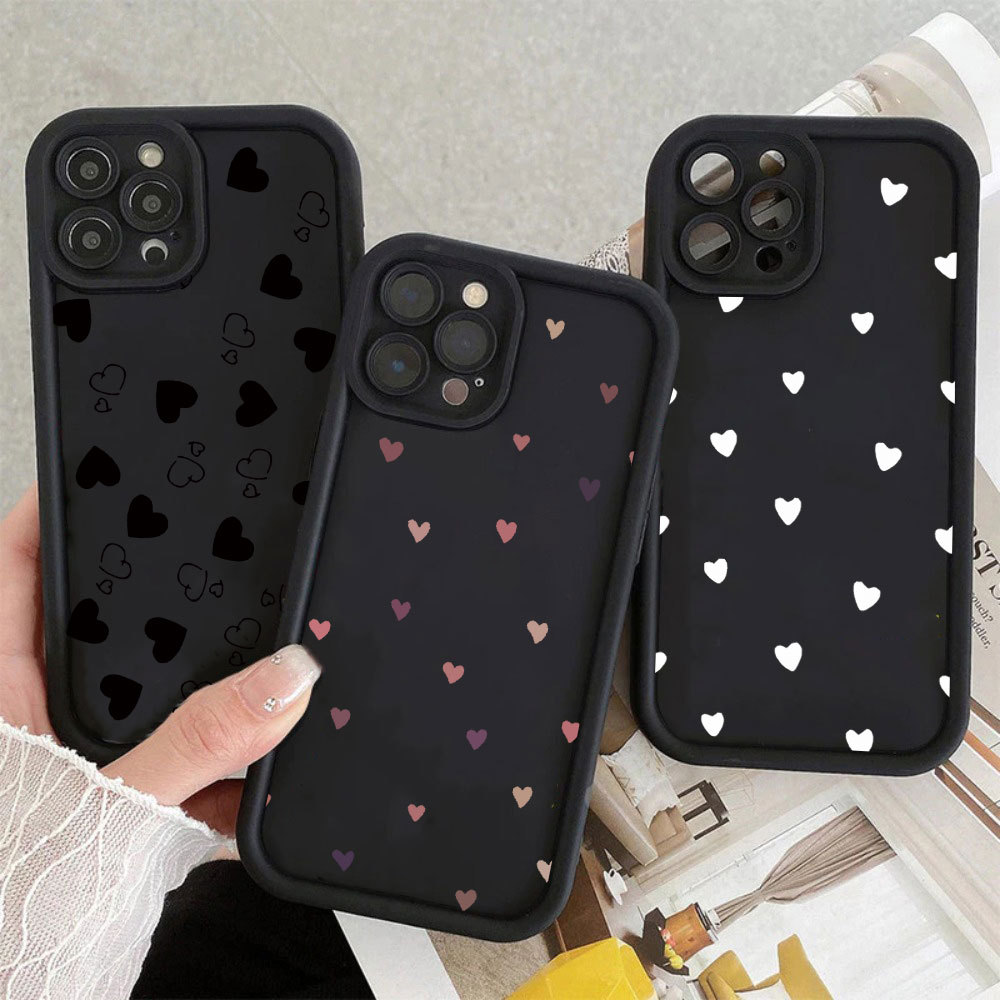 Capinha Para Samsung A07 A17 A56 A36 A55 A54 A16 A15 A14 A05S A34 A35 A32 Capa de celular anti-queda Coração fofo Caso