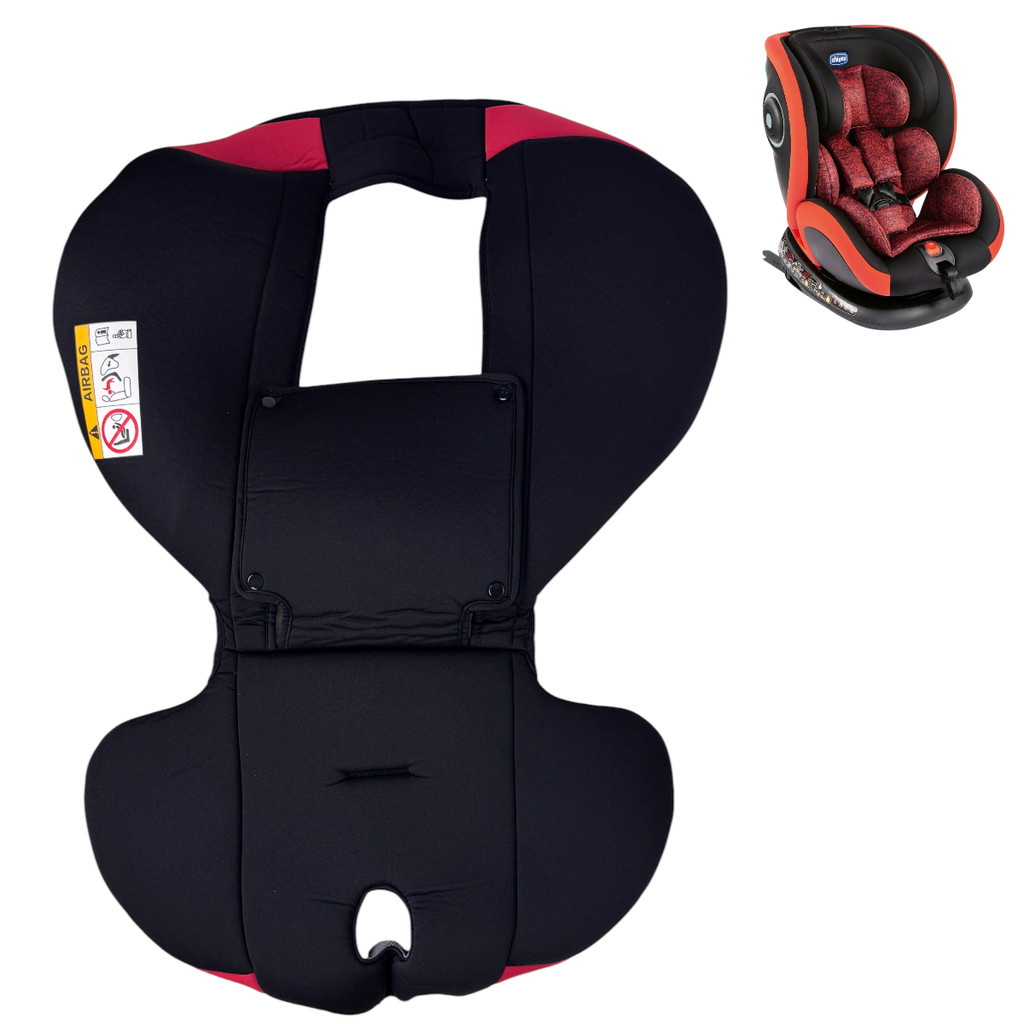 CAPA PRETA COM VERMELHO PARA CADEIRA DE CARRO SEAT 4 FIX POPPY RED CHICCO