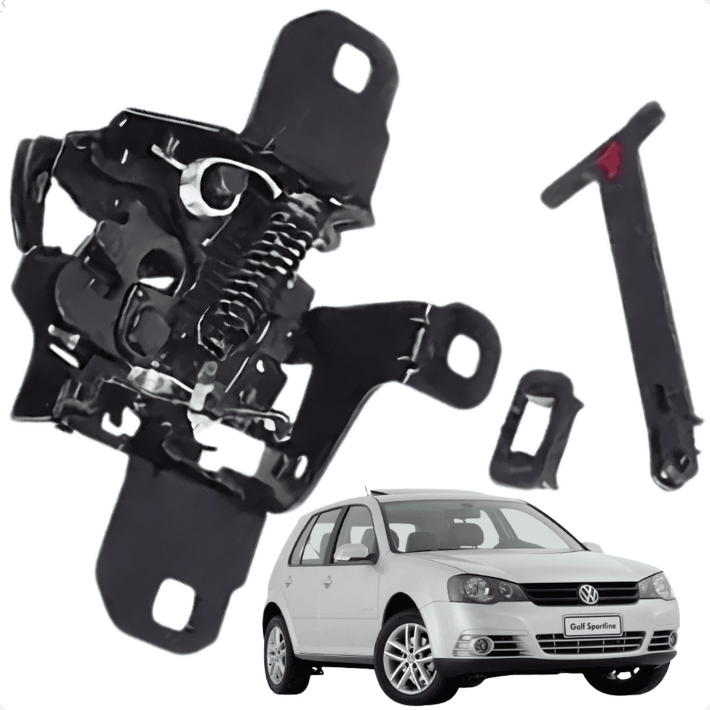 Fechadura Inferior + Puxador Do Fecho Do Capô Volkswagen Golf 1999 A 2013
