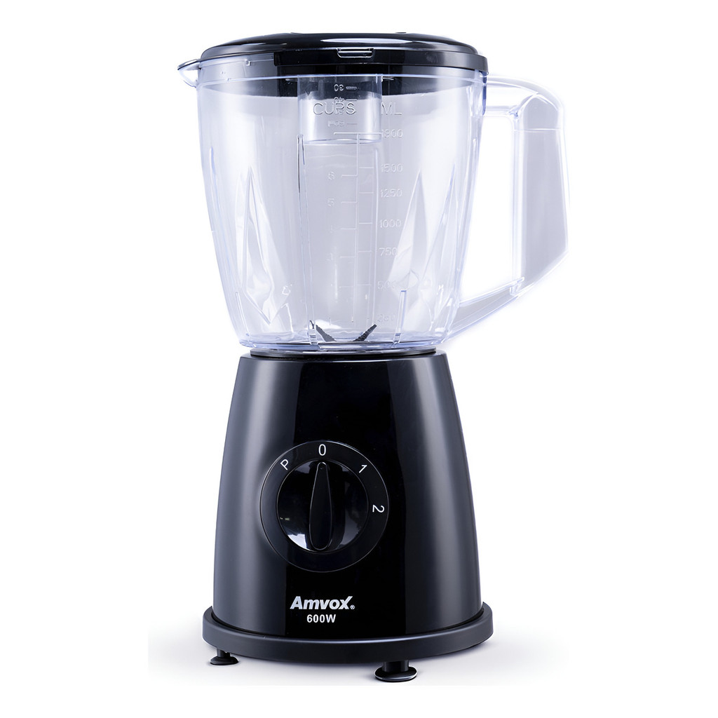 Liquidificador Amvox ALQ 600 Black Copo 1,8L Inverse 600W Hélice Removível Acrílico 127V