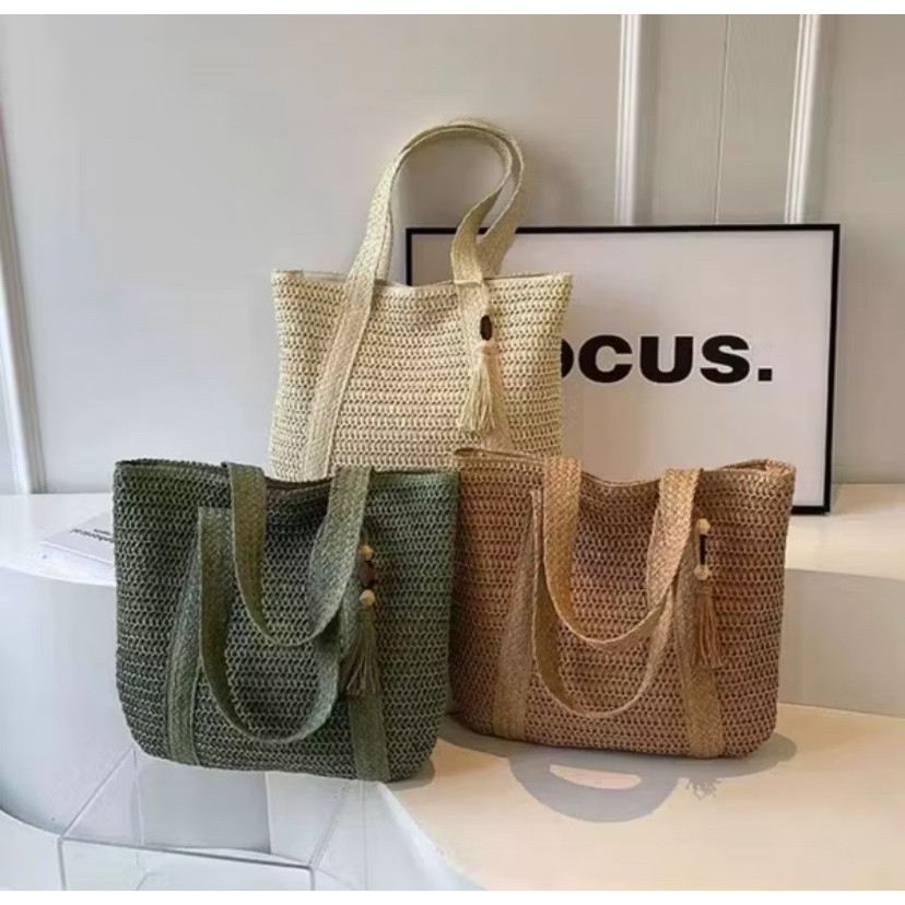 Bolsa De Palha Verão Praia Lazer Passeio Estilosa Fashion Mulher Presente Natal em Oferta na Shopee