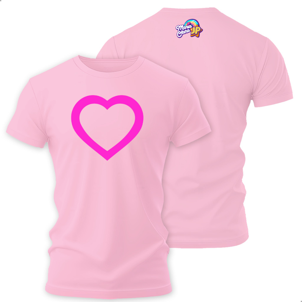 Camiseta Maria Clara E Jp Coração Show Blusa Youtuber Jogos Pink Infantil Festa Presente Passeio Juvenil Camisa Casual
