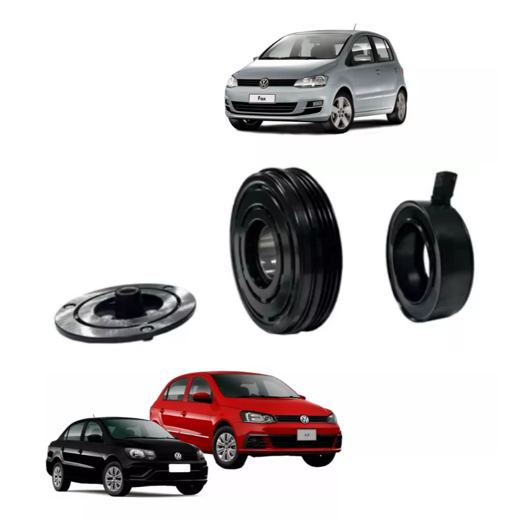 Conjunto Embreagem Compressor Cvc Gol/Fox/Crossfox/Voyage/Saveiro/ pacefox/Polo G5 G6 3pk 114mm 12v em Oferta na Shopee