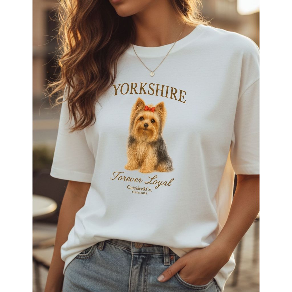 Camiseta T-SHIRT Off White 100% Algodão Estampa Cachorros | OUNCE CLUB Dog Lovers (Yorkshire, Spitz, Bulldog POODLE
