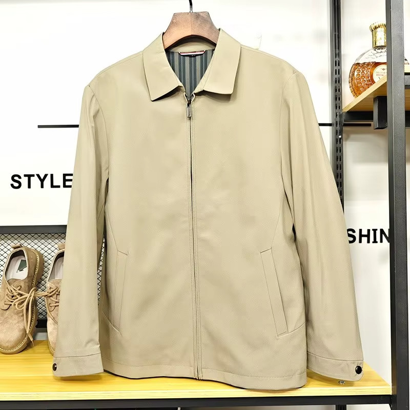 Jaqueta Masculina Casual de Estilo Empresarial Leve, à Prova de Vento e Ideal para Primavera e Outono, Poliéster Premium