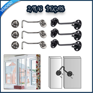 Conjunto de 2/4/6 peças Aldrava Ferrolho Trinco Trava Porta Janela Multiuso Aço inoxidável em Oferta na Shopee