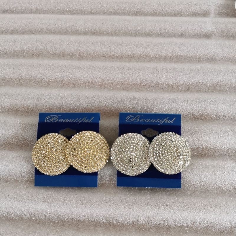 💎 Brinco Redondo Luxo Pavê Strass Elegância Clássica com Brilho Intenso Ideal Festas Casamentos Eventos Noturnos B310050