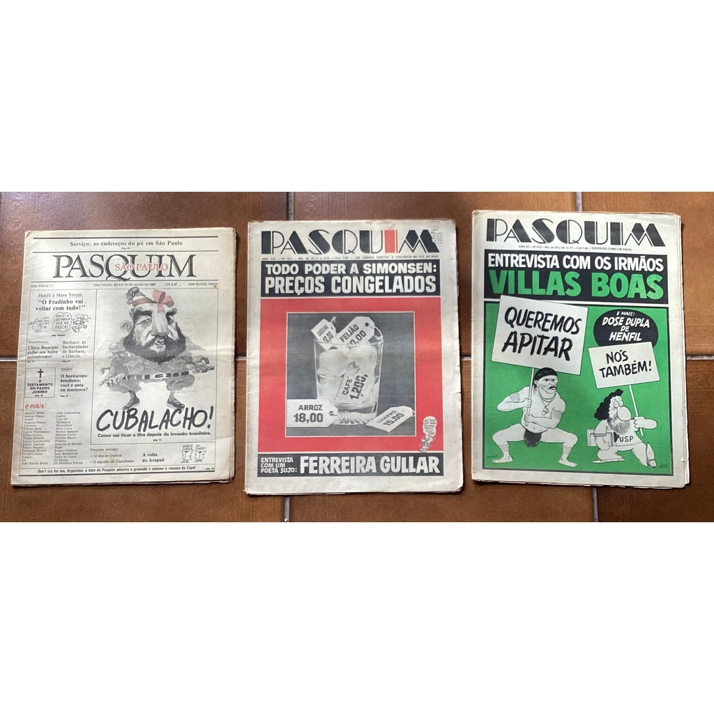 Jornal Pasquim - Kit com 3 edições: 412, 413 e Pasquim São Paulo numero 1 de Pasquim