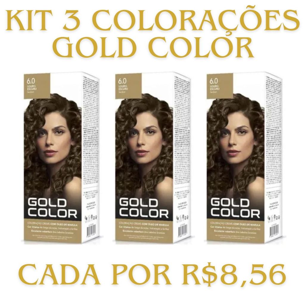 Kit 3un Coloração Gold Color ( Escolha Sua Cor) em Oferta na Shopee