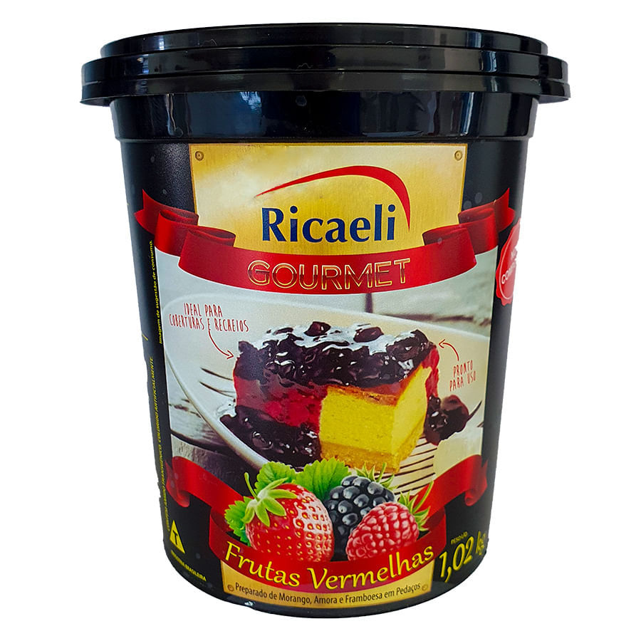 Preparado de Frutas Vermelhas 1,02Kg Ricaeli para Recheio e Cobertura em Oferta na Shopee