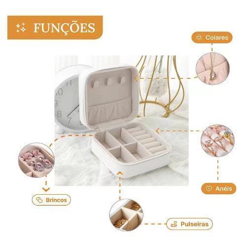 KIT 12 pcs Porta Jóias Portátil  Caixinha Bolsa de Armazenamento Colar Brincos Anéis