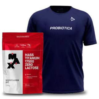 Hipercalórico Mass Titanium 17500 ZERO LACTOSE - 2,4kg - Max Titanium + Camiseta Probiótica em Oferta na Shopee