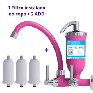 Filtro Com Torneira Abs Rosa Economia E Saúde + 2 Velas em Oferta na Shopee