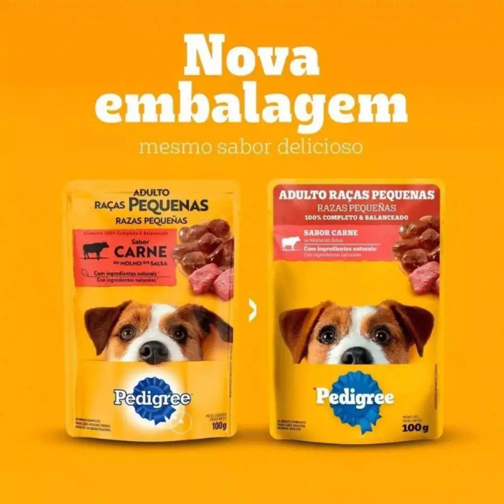 Sachê Pedigree Sabor Carne ao Molho para cachorros 100gr em Oferta na Shopee