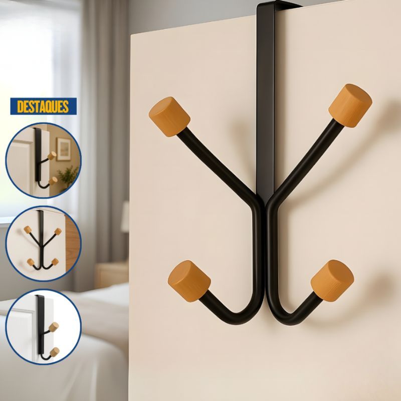 Cabide de Porta Multiuso Cabideiro de Porta Quarto 4 ou 2 Ganchos de Porta Encaixe p/ Pendurar Roupas WL-2560 WL-2559 em Oferta na Shopee