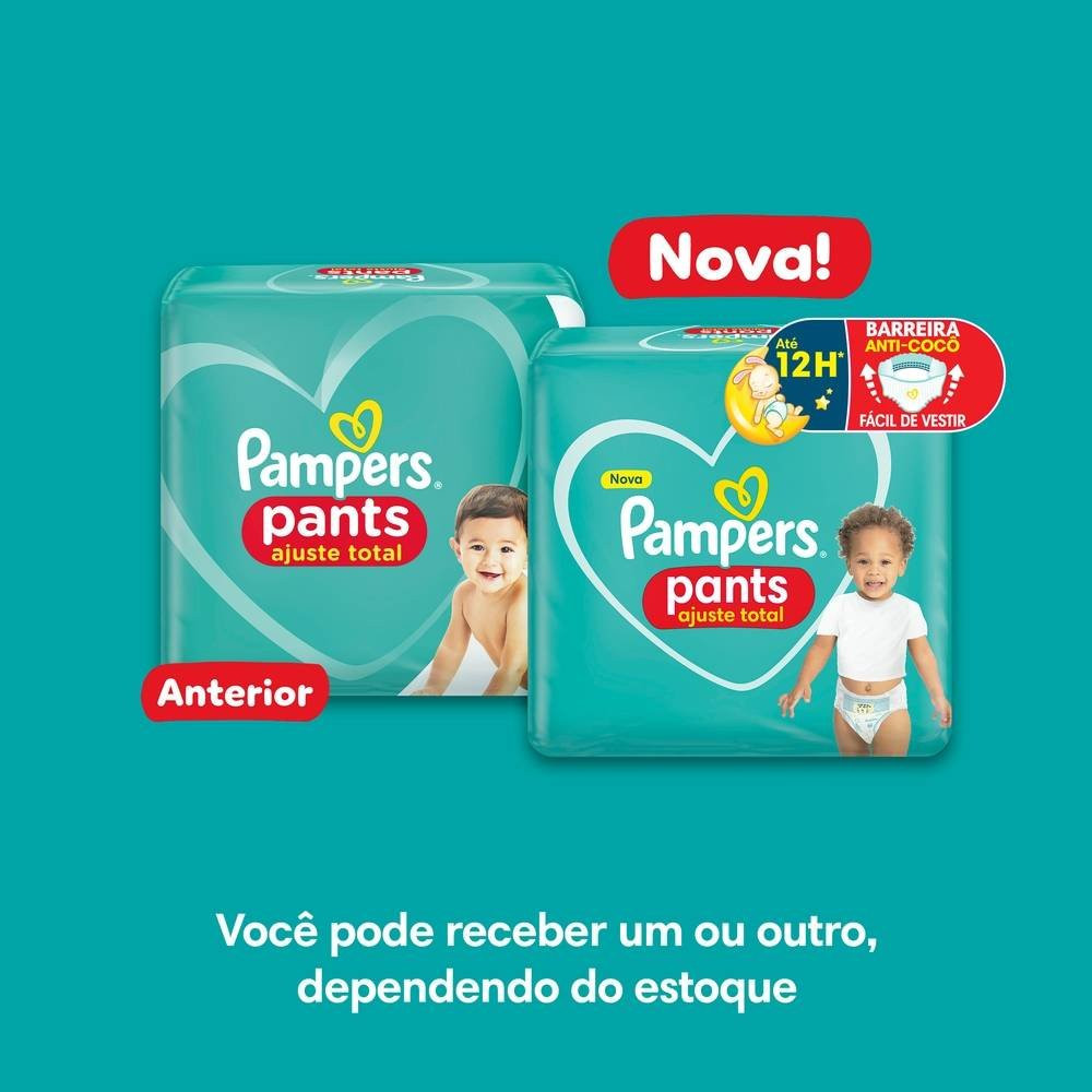 Detalhes do Fralda Pampers Pants Bag Ajuste Total G Com 72 Unidades