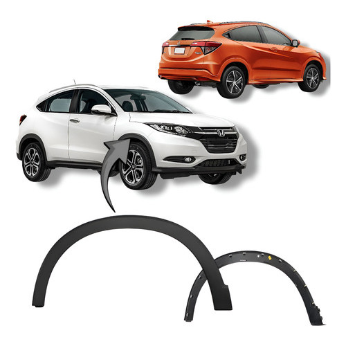 Moldura Lateral Vão Roda Honda Hrv 2015 16 17 18 19 À 2021 - Posição Dianteira - Lado Direito