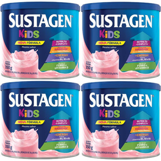 Kit 4 Latas Sustagen Kids Morango 350g Cada em Oferta na Shopee