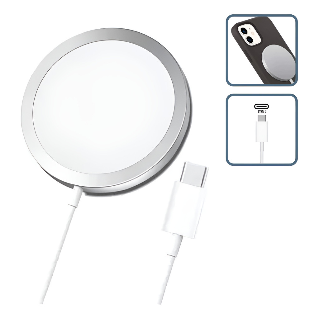 cabo tipo c carregador rapido indução para iphone 13,  iphone 14, iphone 15, iphone 16 e iphone 17