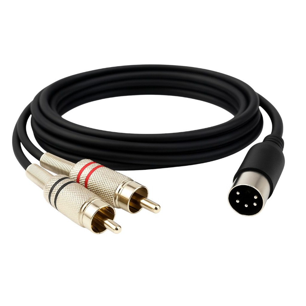 Cabo Din 5 Pinos Para 2 Rca Macho - 1,50 Metro em Oferta na Shopee