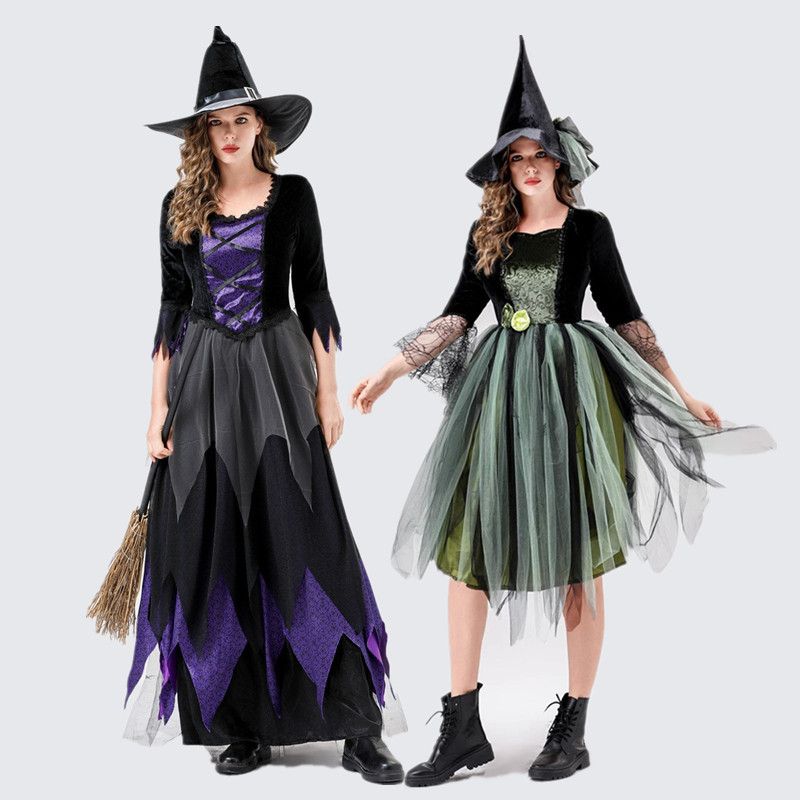 Halloween novo estilo adulto o mágico de Oz floresta bruxa vestido cosplay fantasia de bruxa vampiro