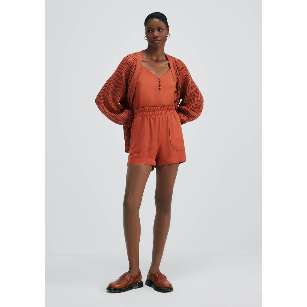 Shorts Feminino Em Viscose Creponada em Oferta na Shopee