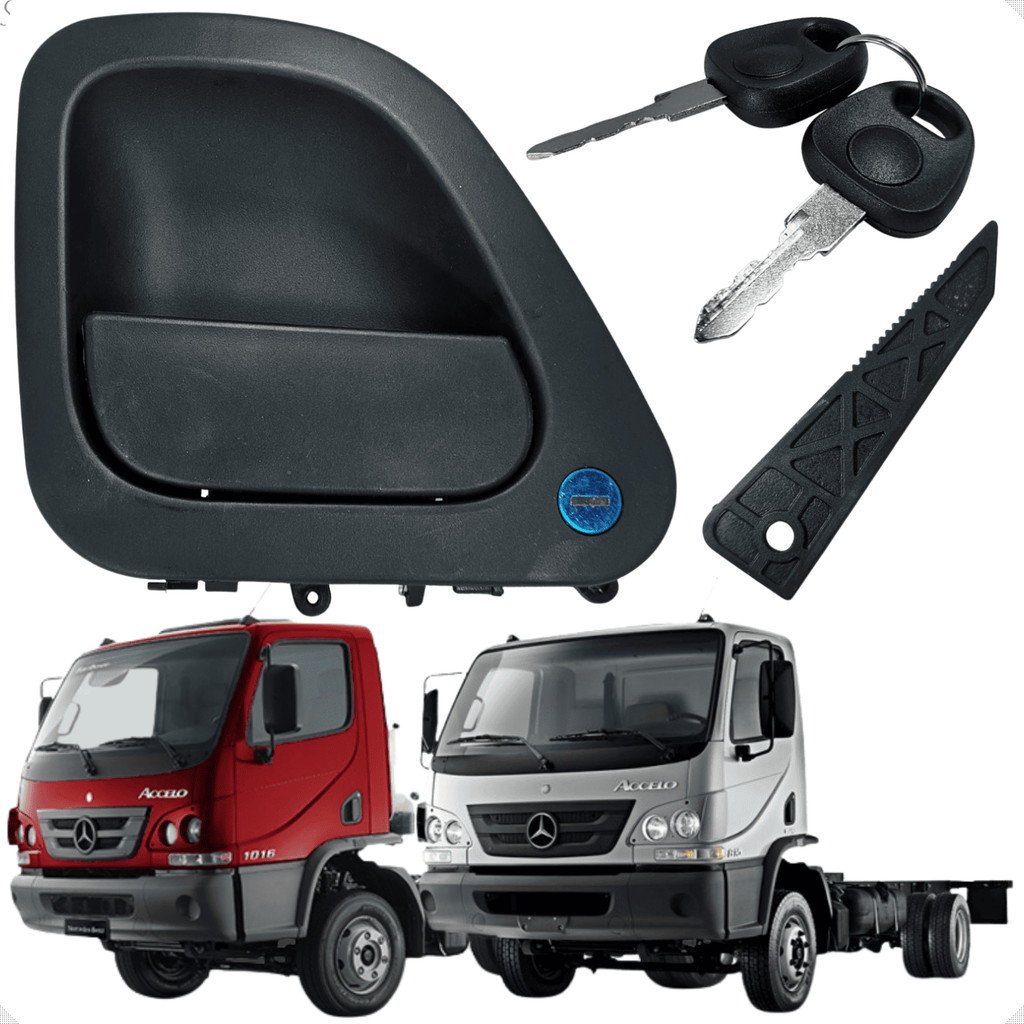 Maçaneta Externa Puxador Porta Esquerda Com Chaves Mercedes Benz Accelo Após 2003