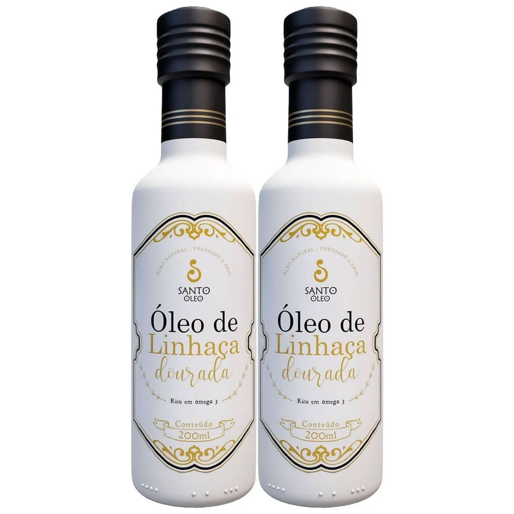 Kit 2X Óleo de Linhaça Dourada - 200ml - Santo Óleo em Oferta na Shopee