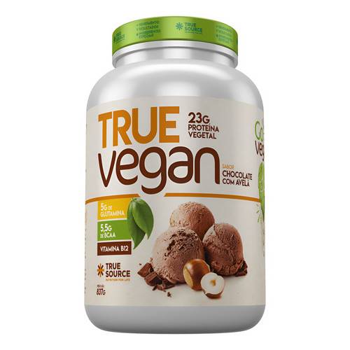 True Vegan Chocolate Com Avelã Proteína Vegana 837g - Chocolate Com Avelã