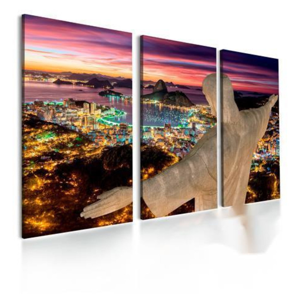 Quadro Decorativo 200x80 Sala Cristo Redentor Rio De Janeiro  Mural De Painel Espesso De 8mm