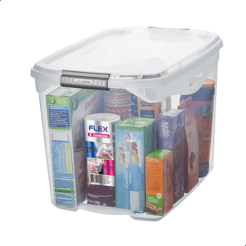 Kit 6 Caixas Organizadoras Transparentes 36L Flex Sanremo — imagem 2 de 2