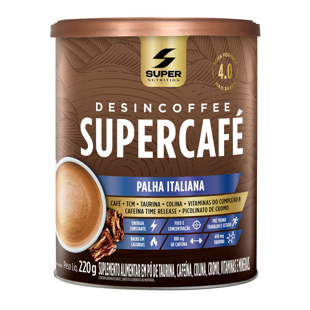 SuperCafé Desincoffee Super Nutrition Sabor Palha Italiana 220g em Oferta na Shopee