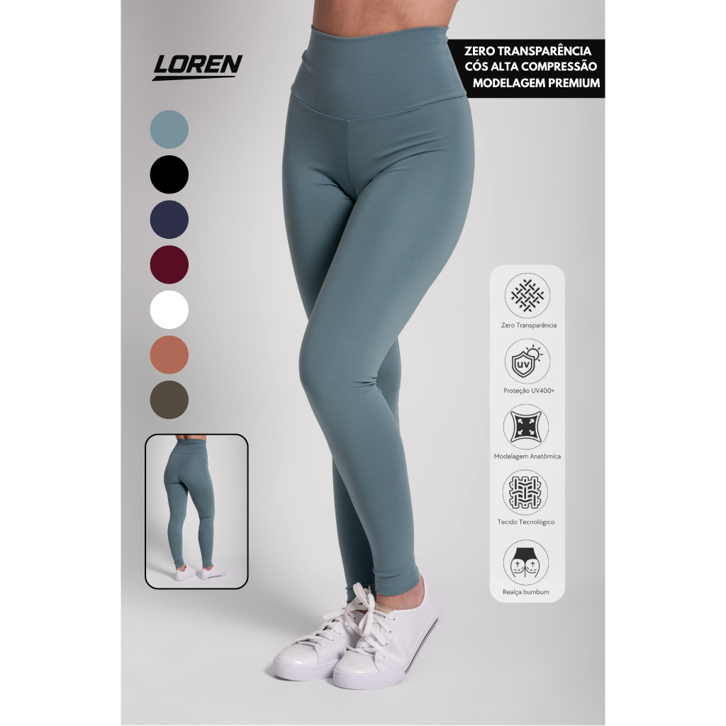 Calça Legging Feminina Cintura Alta Zero Transparência Calça Leg Fitness Conjunto Academia