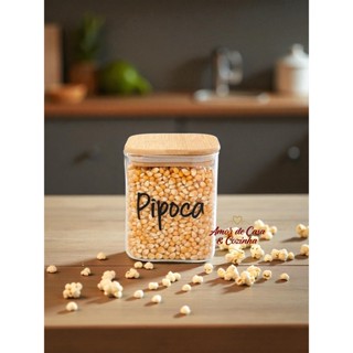 POTE DE VIDRO E BAMBU HERMÉTICO FLAT 800ML ESCOLHA SUA PERSONALIZAÇÃO em Oferta na Shopee