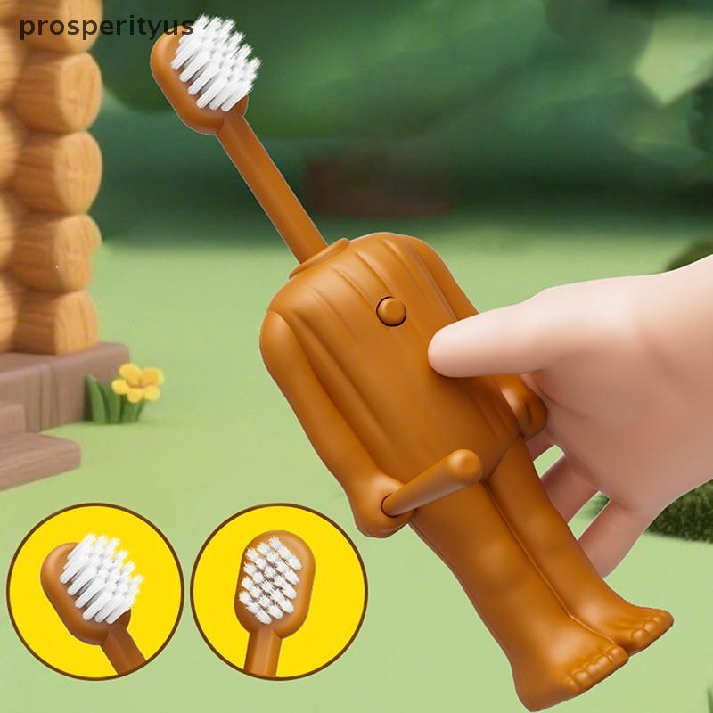 [prosperityus] TungTung Tung Sahur Engraçado Desenho Animado Escova De Dentes Infantil Vara De Madeira Homem Retrátil Sa