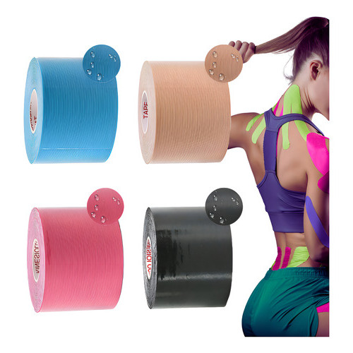 Kit 2 Fita Bandagem Elástica Fisioterapia Muscular Tape Musculação Exercícios Esporte Joelho Coluna