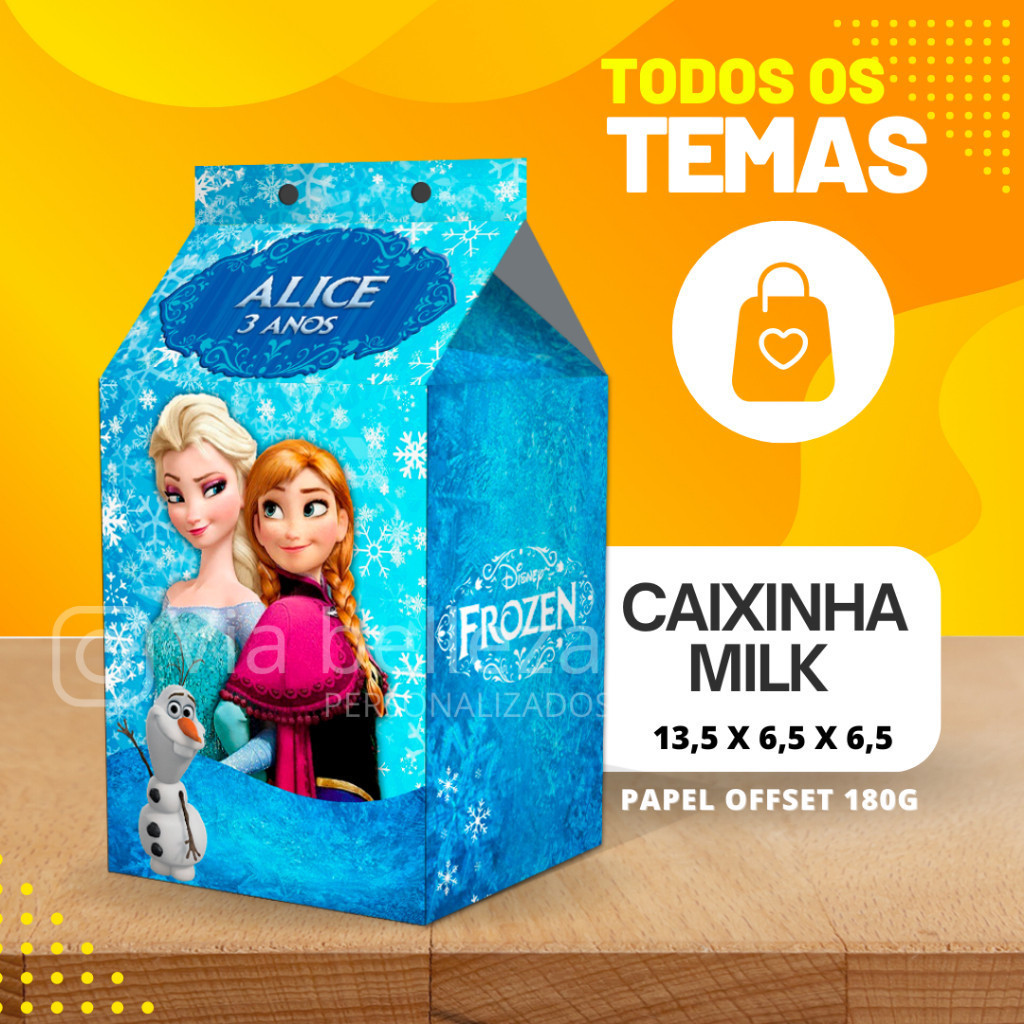 10 caixinha milk Frozen Personalizada. Qualquer tema